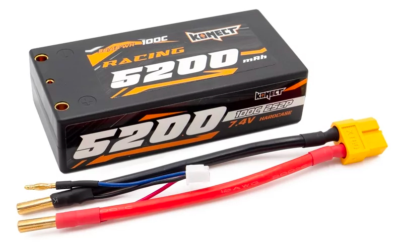 Pack accus 2 éléments 7,4V 5200mA 100C - XT60