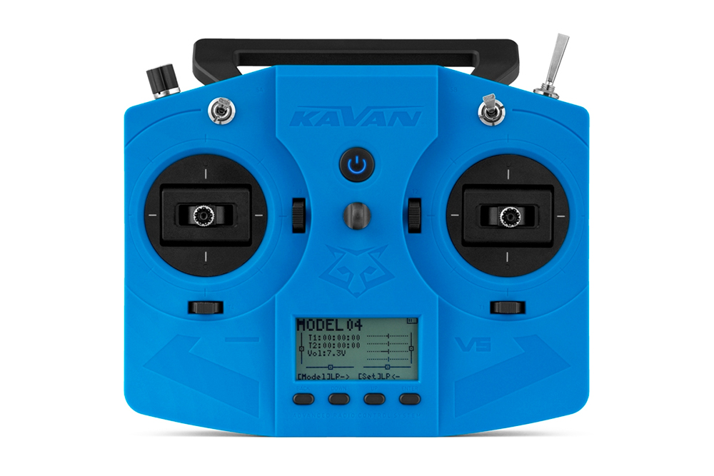 Emetteur Kavan V5 bleu, 24 voies + récepteur R6L. Mode 2